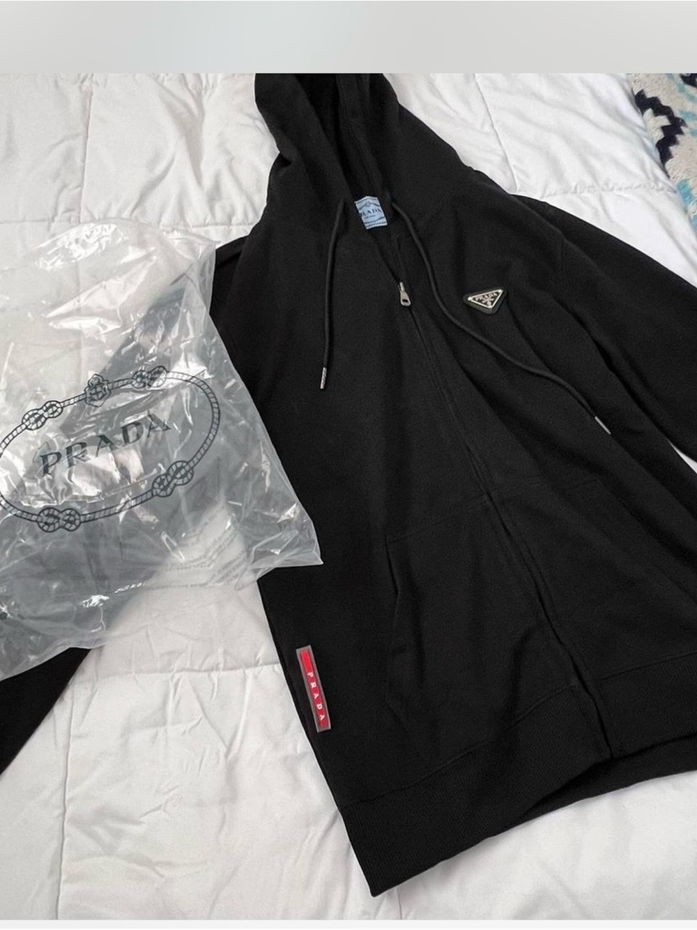 Prada Black Zip-Up Hoodie Jacket